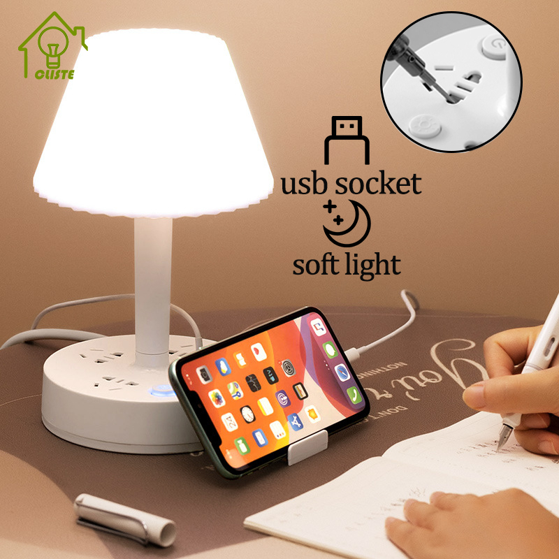 LED Desk Lamp USb Multifunctional Tricolor Desk Lamp 2USB Interface