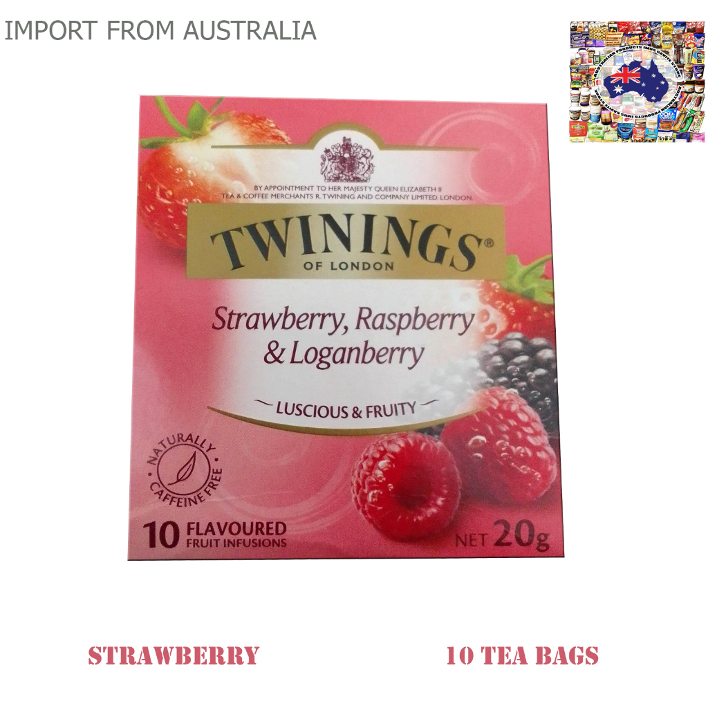 STRAWBERRY,RASPBERRY & LOGANBERRY TEA Twinnings (10 Tea Bags) Import