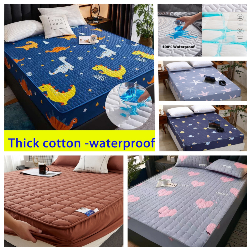 Waterproof Thick Fitted Bedsheet Mattress Topper Baby Mat bed sheet