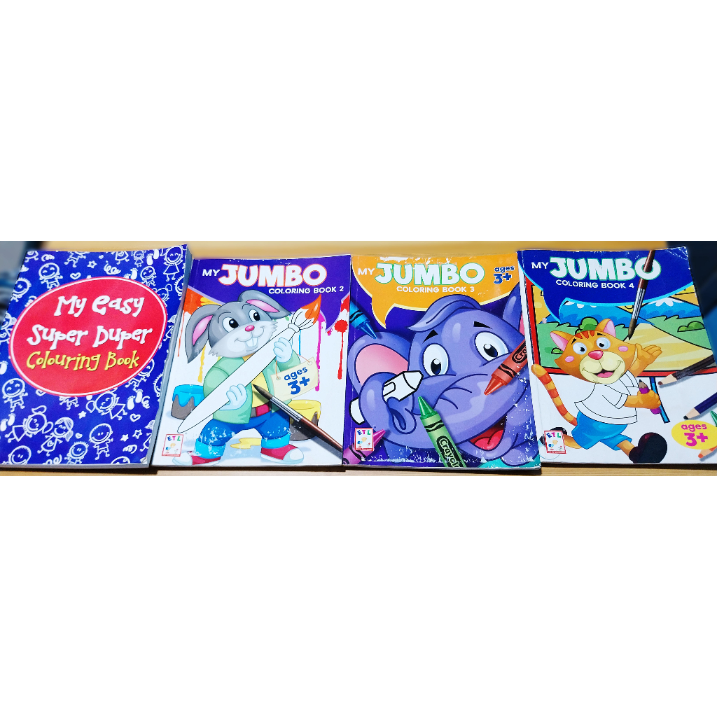 [PRE-LOVED / USED] Coloring Books for Children and Toddlers Bundle (6 ...