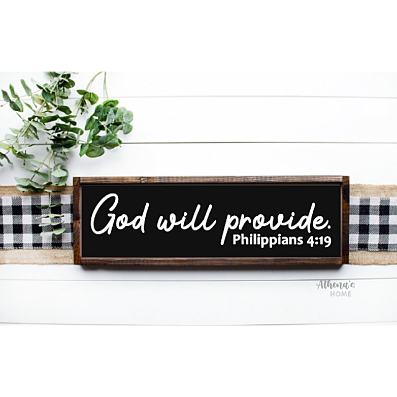 'GOD WILL PROVIDE' RUSTIC SIGN | BIBLE VERSE | INSPIRATIONAL QUOTE ...
