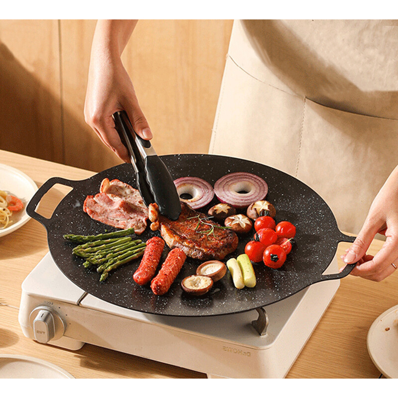 34 cm Korean WOK Grill Pan Non Stick Fry Samgyupsal Disc Plate Only