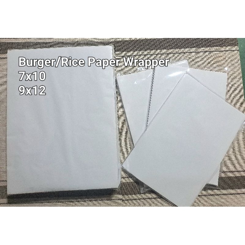 Burger Wrap / Rice Paper Wrapper/ Food Liner 7x10 & 9x12 100pcs ...