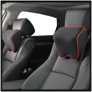 Red Leather Car Seat Memory Foam Neck Rest Cushion Pillow For TRD