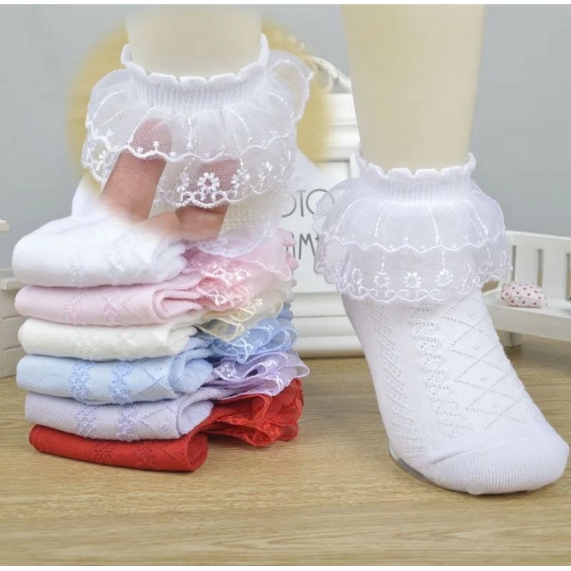 Princess White Lace Socks for Kids Girl 49yrs old Shopee Philippines