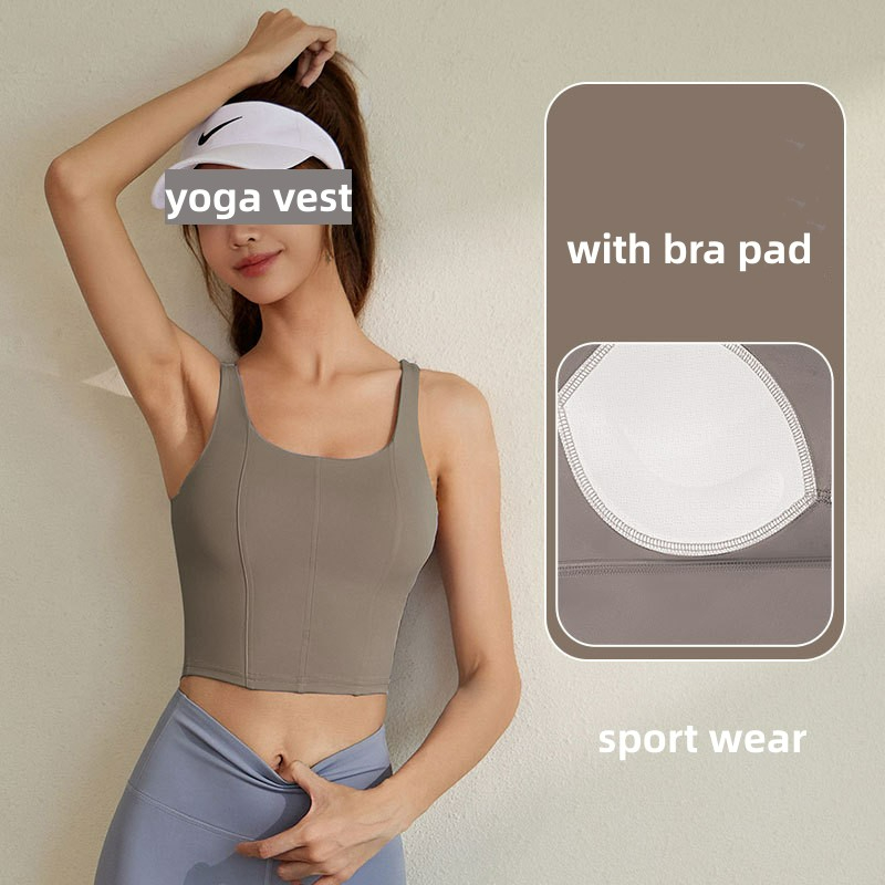 HEAL ORANGE Women's Sports Bra Yoga Running Vest Gym Shirt Fitness Push Up Tank Top Breathable Quick Dry Sports Bra For Girls