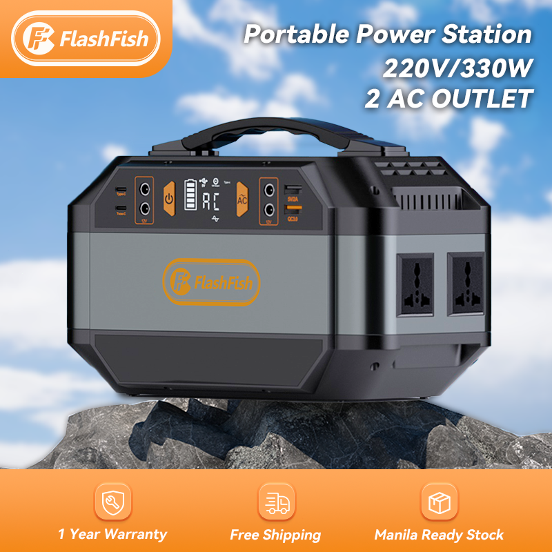 Flashfish P56 Portable Solar Generator 300W 299Wh Power Station with 2