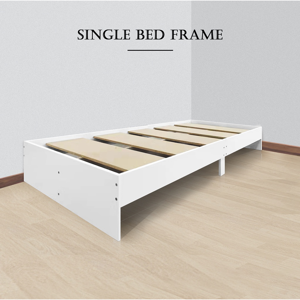 *READY STOCK* Wooden Single Bed Frame - White | Shopee Philippines