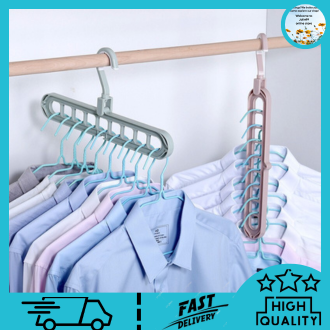 Magic Hanger Storage Rack Adjustable Anti-slip Hanger Hooks | Shopee ...
