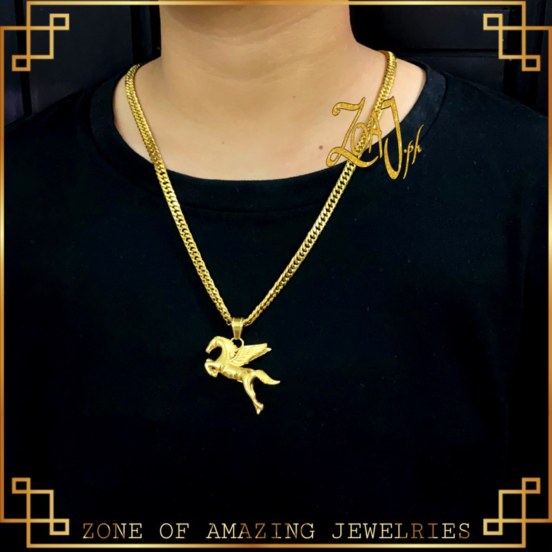 zoaj.ph Pegasus Horse Big Necklace for Men with MCut Japan Chain Round ...