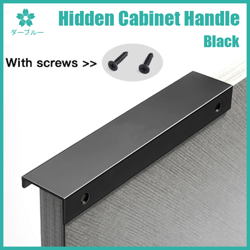 Hidden Cabinet Handles Stainless Steel Hidden Finger Pull Handles Black 