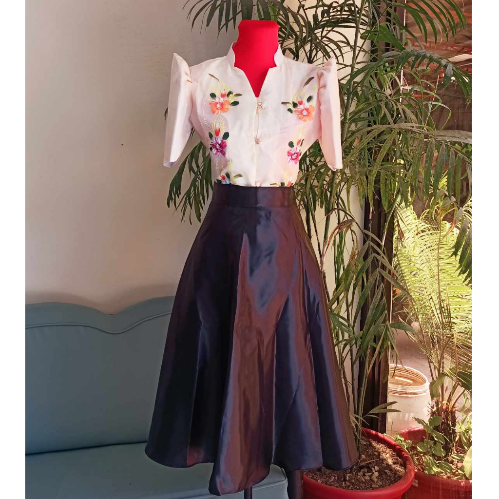 open lace back dress Organza Pink Modern Filipiniana Bolero Set - Kiana main image 0