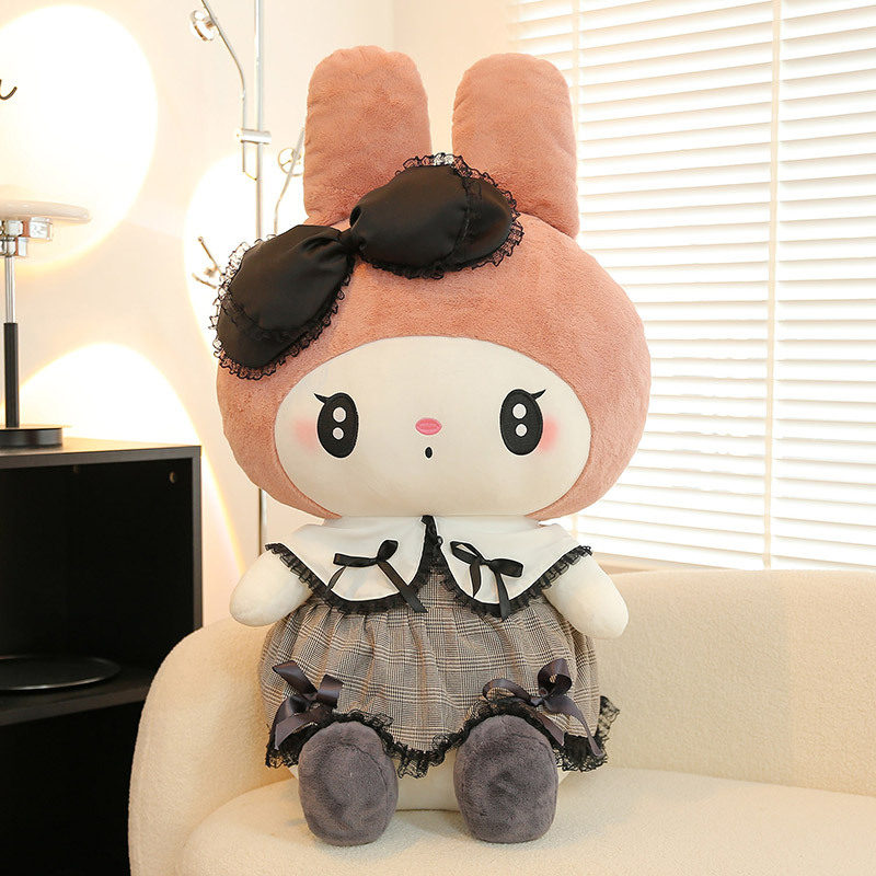 Sanrio Gothic Kuromi My Melody Plushie Miniso Stuffed Toy Kuromi Melody Doll Pillow Birthday