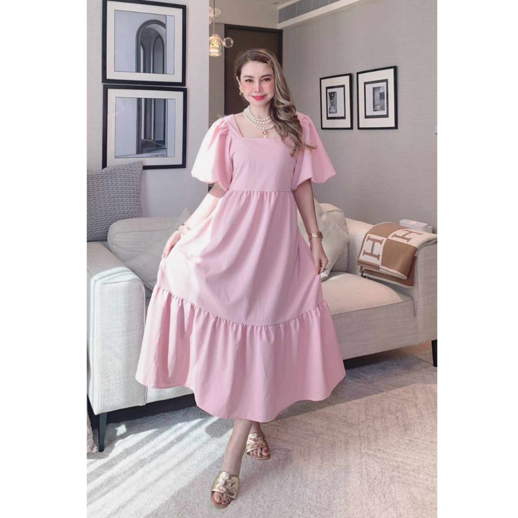 Premium Bangkok Big Puff Dress Nitcha Maxi Dress #072 Made in Thailand |  Shopee Philippines
