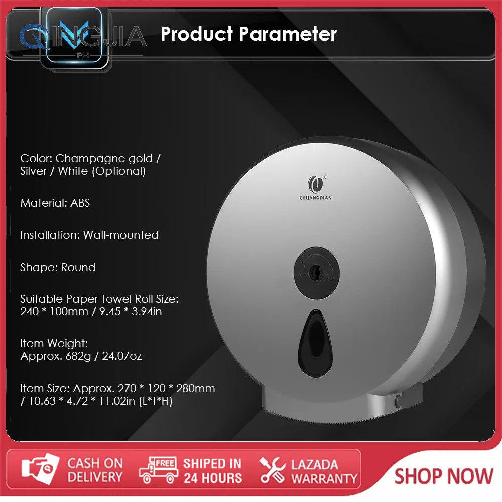 CHUANGDIAN Wallmounted Bathroom Tissue Dispenser Round Paper Towel