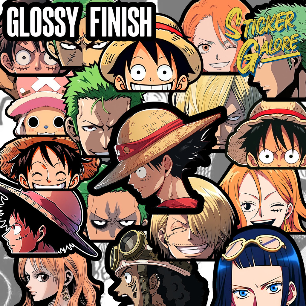 ONE PIECE GLOSSY PEEKER STICKERS |WATERPROOF STICKERS | VINYL LAMINATED ...