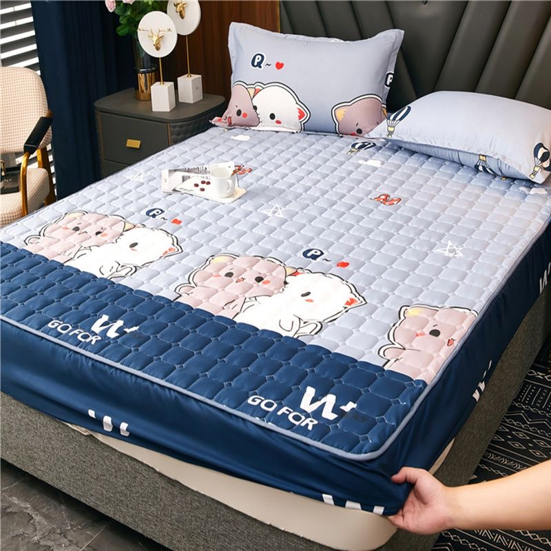 Full Garterized Fitted Sheet Breathable Thickness Mattress Protector
