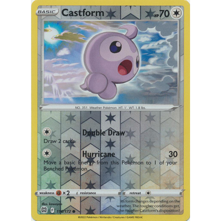 Castform - 116/172 - Common Reverse Holo | Pokemon Trading Card Game ...