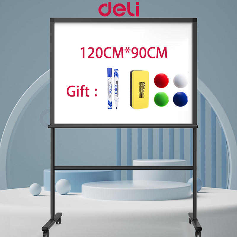 Deli 120CM*90CM Whiteboard Writing Toughened Glass Whiteboard With