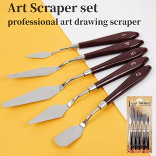 5Pcs Oil Painting Shovel Set Painting Mixing Scraper Artist tool Palette  Knife Spatula Painting Art Drawing