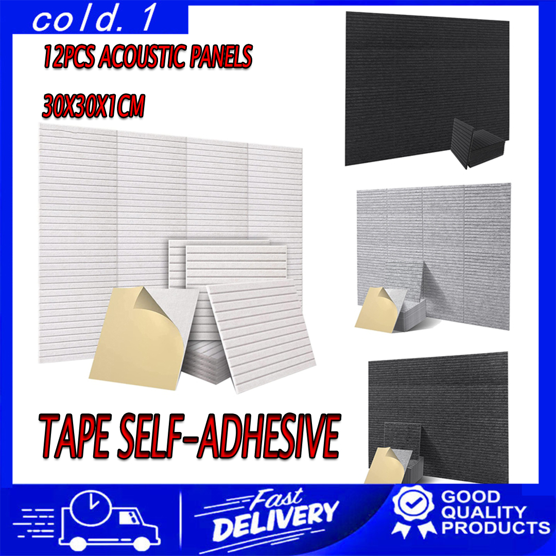 12PCS Acoustic Foam Panels self-adhesive Fireproof Sound Proof ...