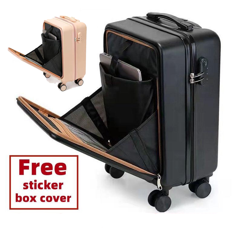 CHANGEMOORE Luggage Front Open Luggage Travel Bag Trolley Hand Carry On