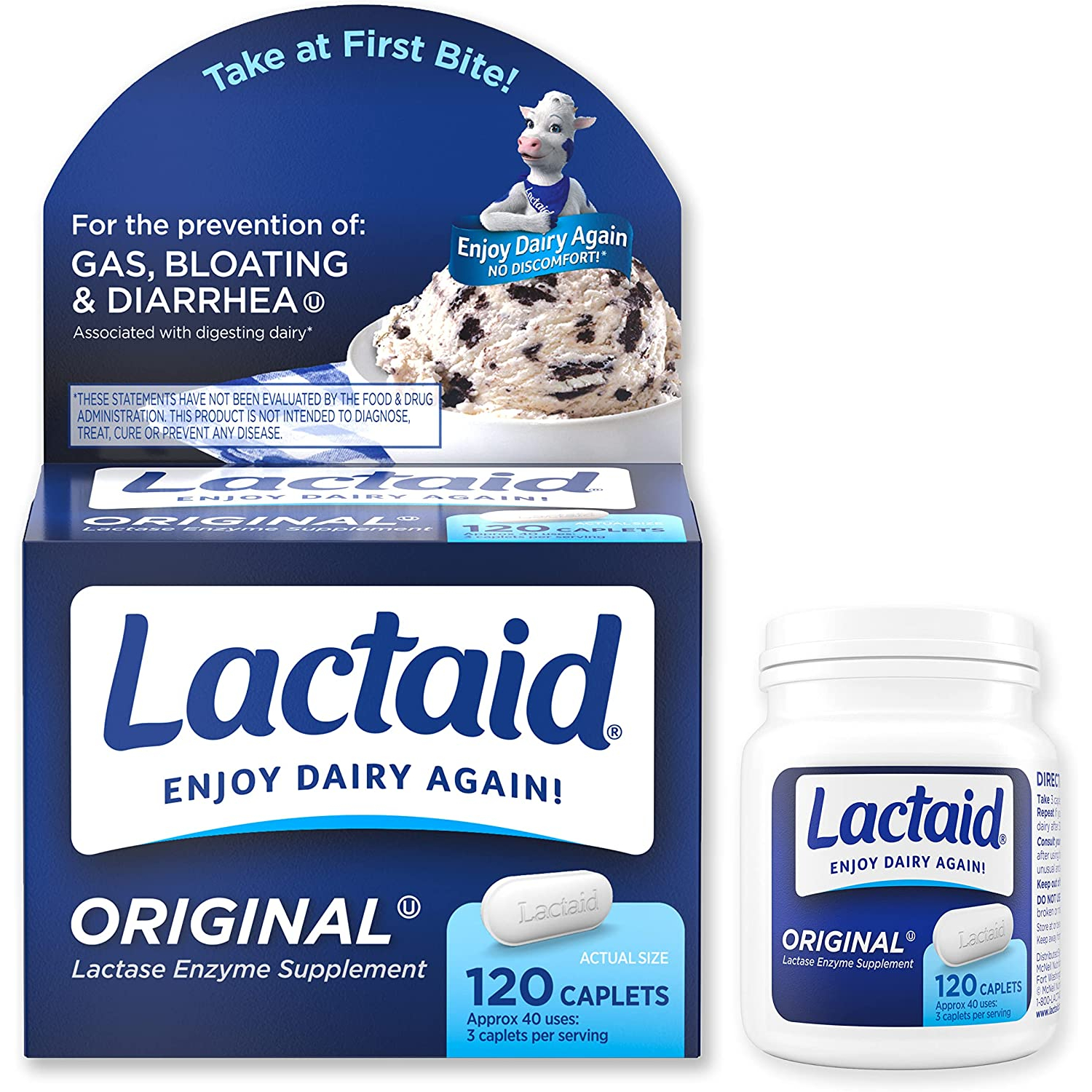 Lactaid Original Strength Lactose Intolerance Relief Caplets with
