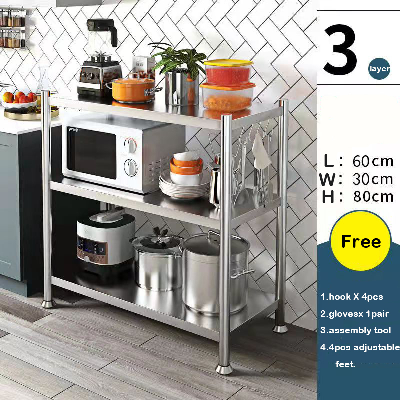 4 Levels Kitchen Organizer Storage Rack Stainless Steel Kitchen Rack ...