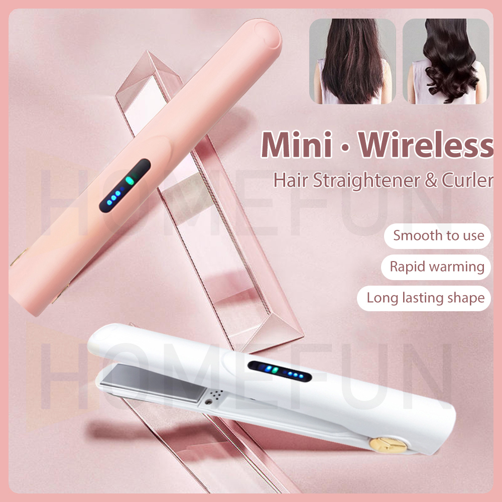 HOMEFUN Wireless Hair Straightener Comb 2 In 1 Hair Comb Flat Iron ...