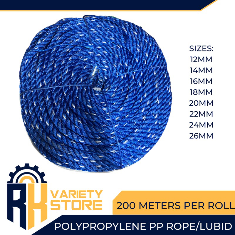 PP ROPE/LUBID/NYLON ROPE/POLYPROPYLENE ROPE/24MM 200M (SOLD PER ROLL ...