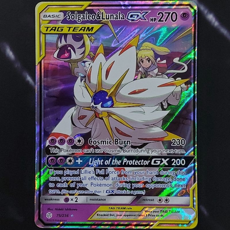 Pokemon TCG Lillie's Solgaleo & Lunala Tag Team GX (Cosmic Eclipse 75/