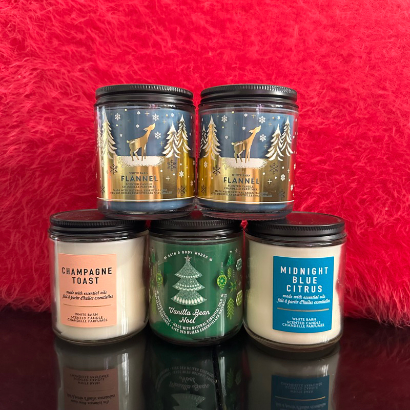 Bath & Body Works Single Wick Candle Flannel Champagne Toast Midnight
