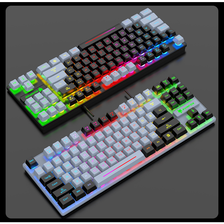 ME 87 key Mechanical Feeling Mixed Color Bcaklight Gaming Keyboard K10 ...