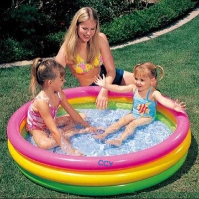 INTEX 168cm Intex 3-Ring Inflatable Outdoor Swimming Pool | Shopee ...