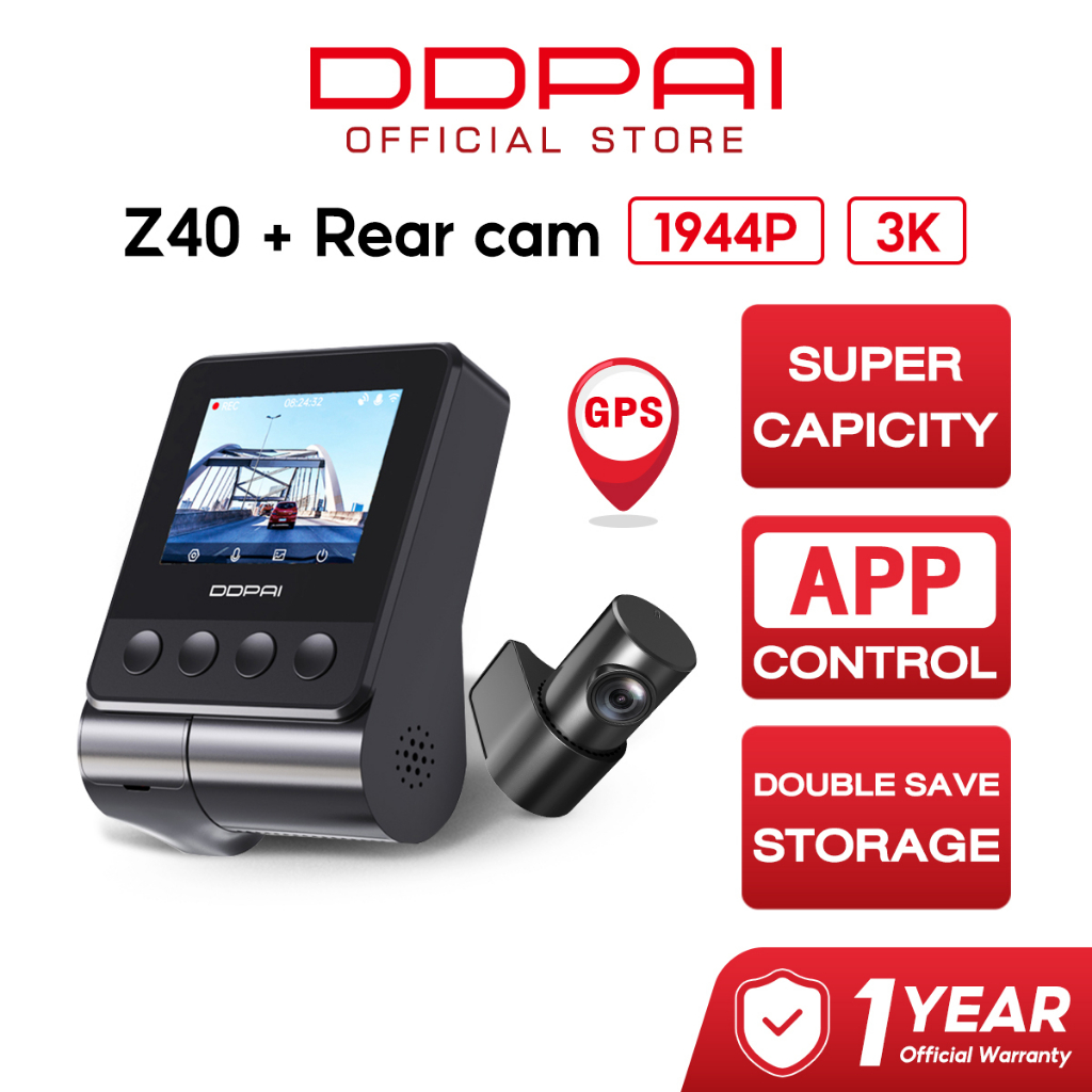 DDPAI Z40 Dash Cam 3K Dual Camera 1944p HD GPS Car Dashcam 140° 24
