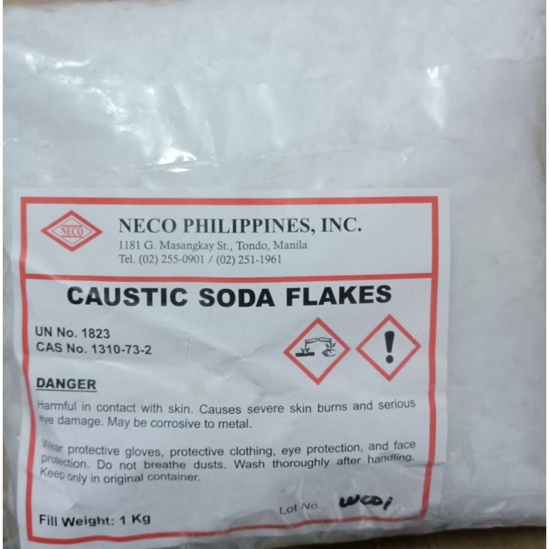 CAUSTIC SODA FLAKES Sodium Hydroxide 1kg. Shopee Philippines