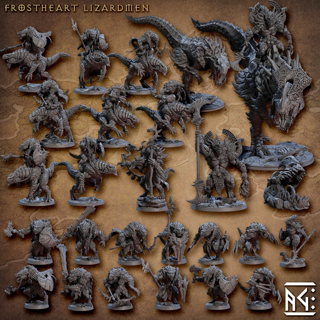 ARTISAN GUILD - Frostheart Lizardmen Tabletop Minis, Dungeons and ...