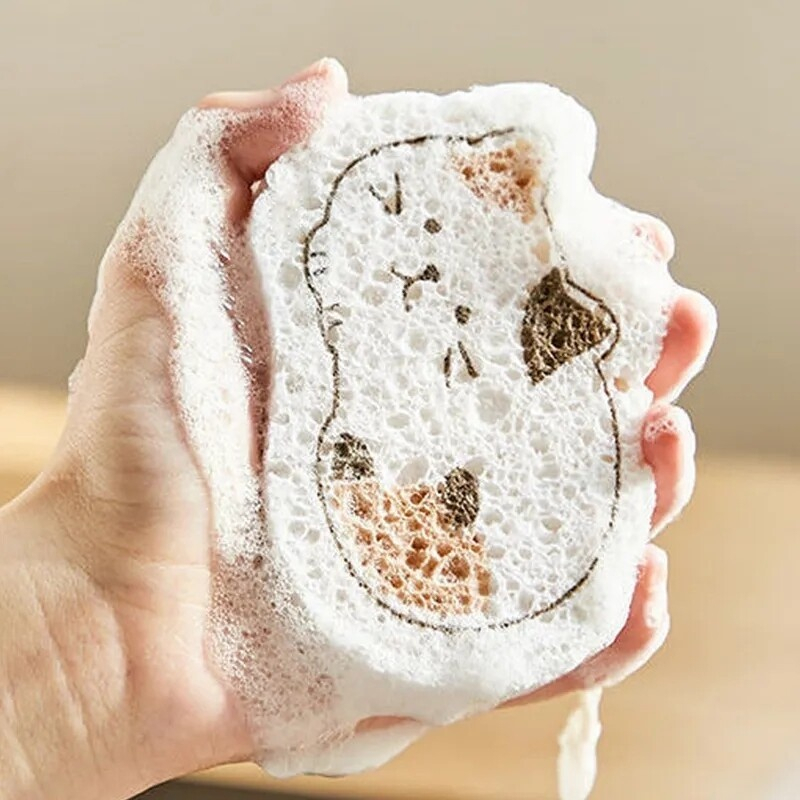 Compressed Wood Pulp Magic Sponge for Bathroom Eco-Friendly & Reusable ...