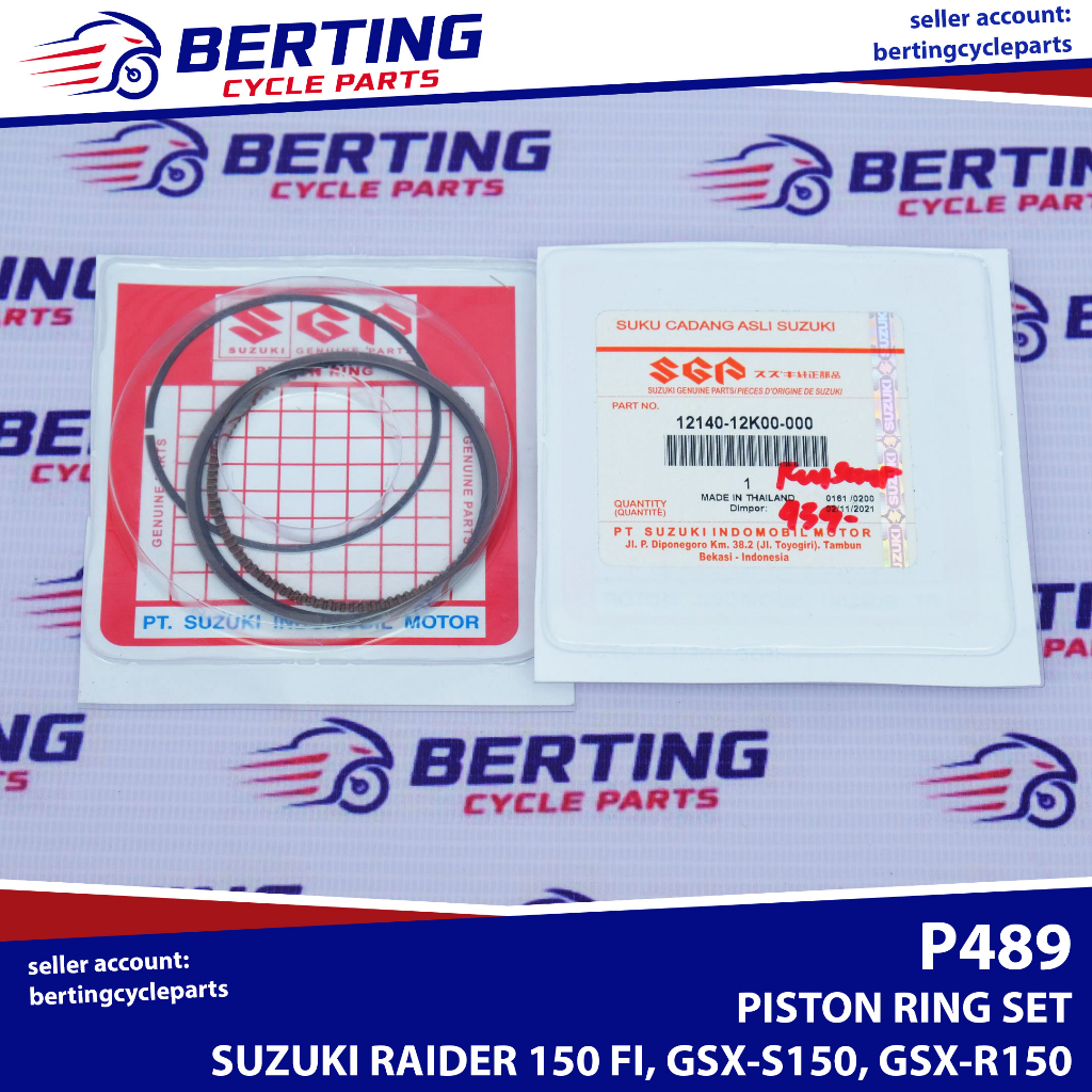 SGP PISTON RING SET Suzuki GSXR150 GSXS150 Raider 150 FI 1214012K00