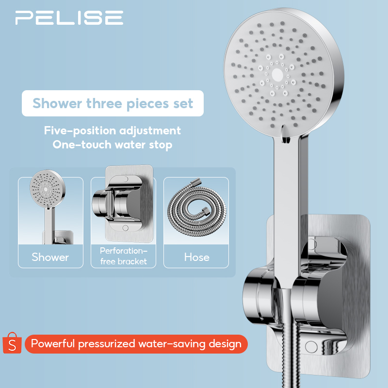 Pelise 3 in 1 Large panel Shower Head Set 5-speed Booster Shower ...