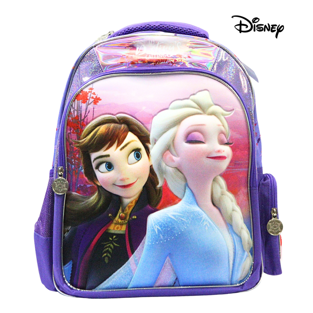 Disney Frozen 3D Elsa and Anna 16in Backpack with Rain Hood | Shopee ...