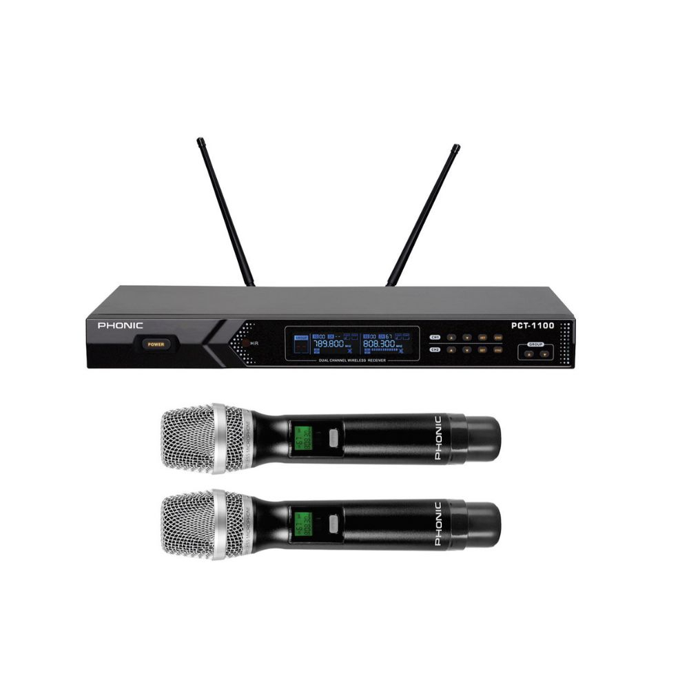 Phonic PCT-1100M Dual Channel Wireless Microphone System w/ OLED ...