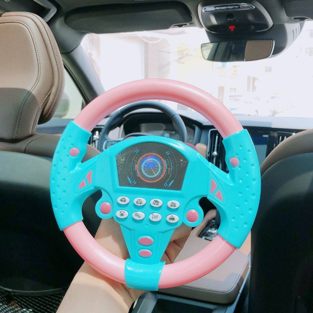 Pretend music Steering Wheel Simulation Driving Car with Sounds for