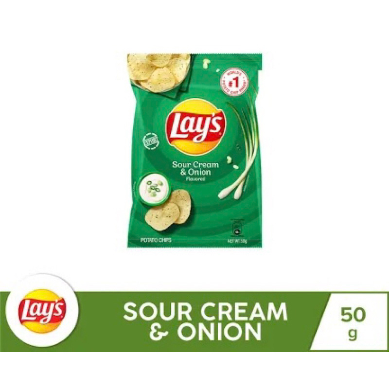 Lays Sour Cream & Onion Chips 50g Shopee Philippines