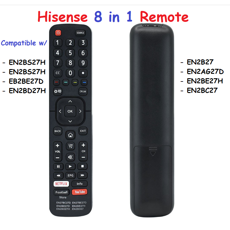 Hisense Remote Devant Smart Tv 8 in 1 EN2B27 EN2BC27/EN2BD27H EN2AG27D ...