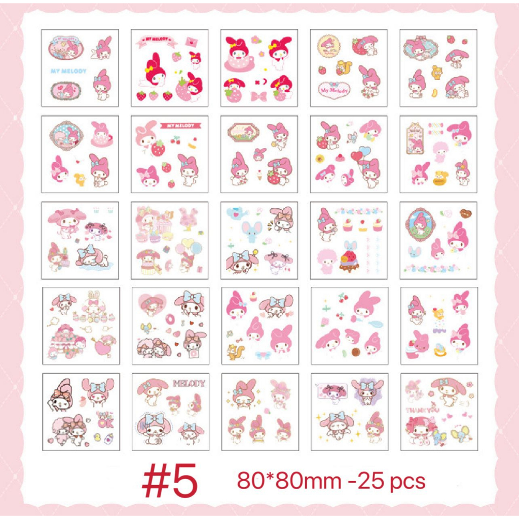 25 pcs/100 pcs Cute cartoon boxed sticker pvc goo card sticker set ...