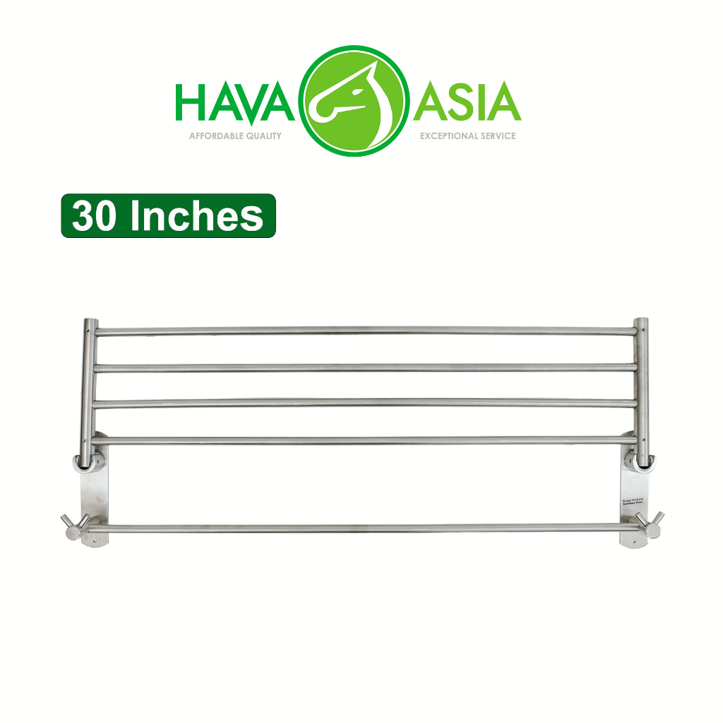 HavaAsia Heavy Duty Foldable Stainless Steel Towel Rack with Bar (Code