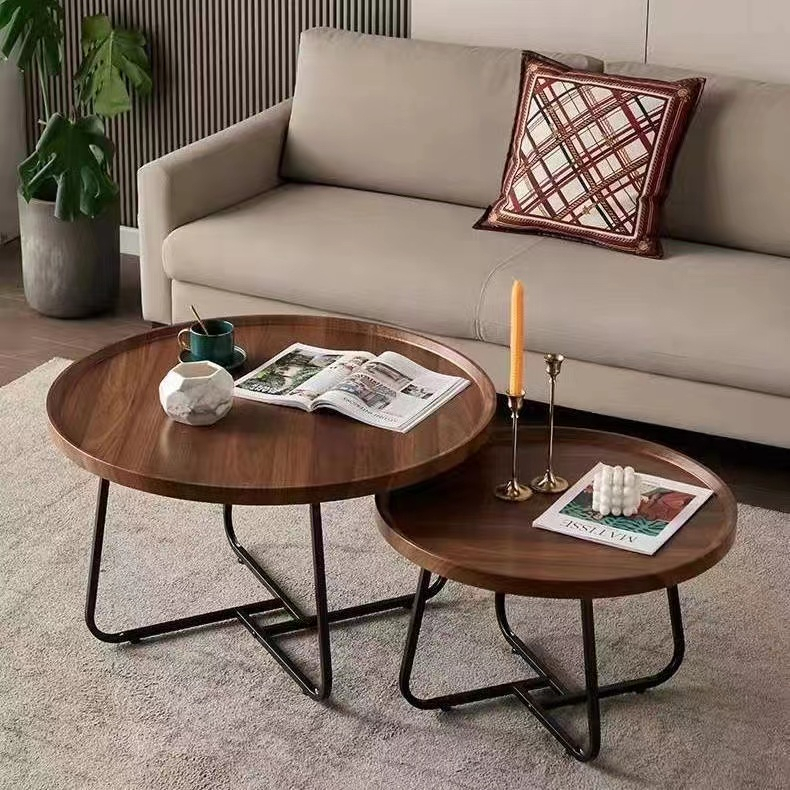COD Nordic Style Steel Wood Tea Table Creative Small Simple Modern ...