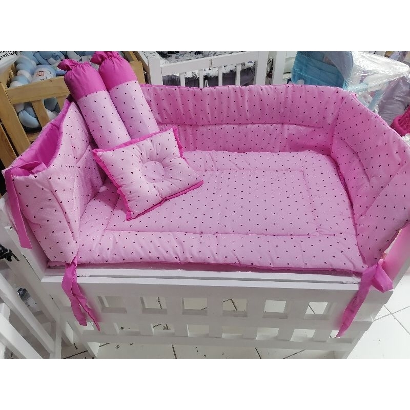 White Super Heavy-duty Adjustable & Dropside Crib with Comforter Set ...