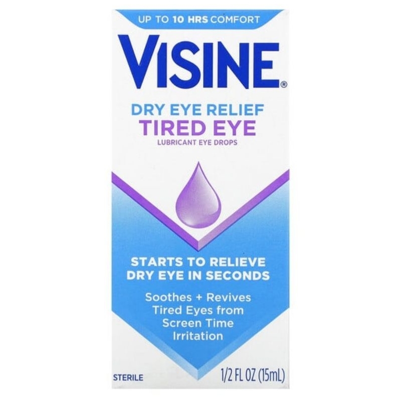 Visine Dry Eye Relief, Lubricant Eye Drops, Tired Eye, 1/2 fl oz (15 ml